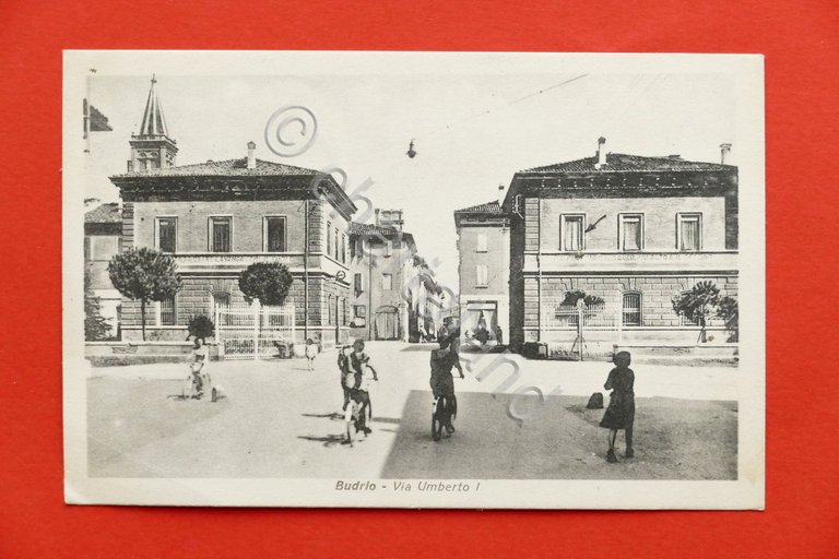 Cartolina Budrio - Via Umberto I - 1948