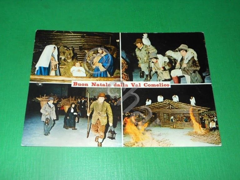 Cartolina Buon Natale dalla Val Comelico ( Belluno )- Presepe …