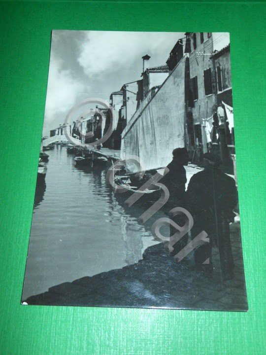 Cartolina Burano - Pescatori - Barche - Vele 1953.