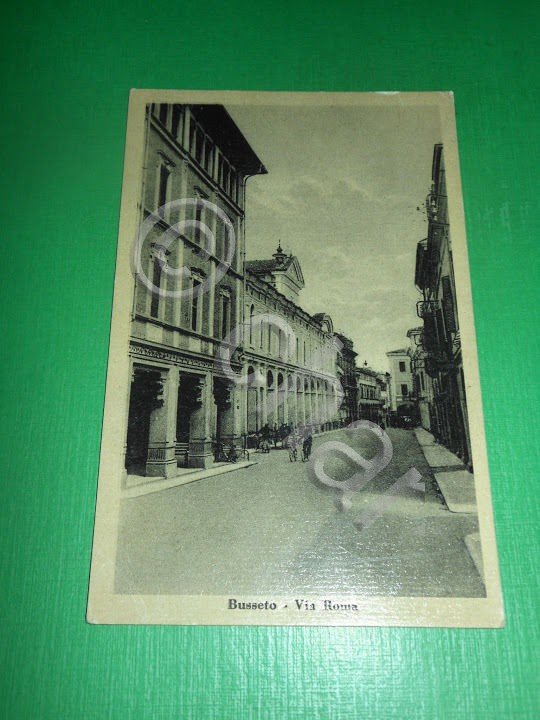 Cartolina Busseto - Via Roma 1940 ca.