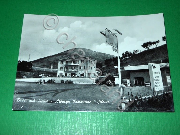 Cartolina Bussi sul Tirino - Albergo Ristorante Silente 1959