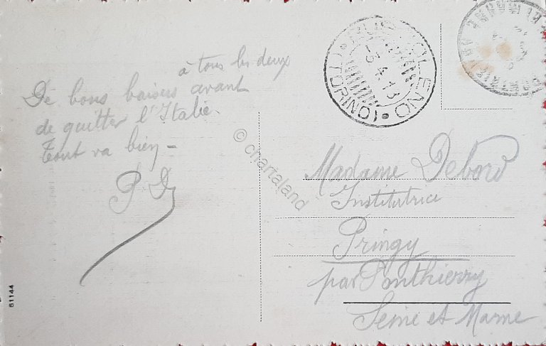 Cartolina Bussoleno - Chiesa Parrocchiale - 1913