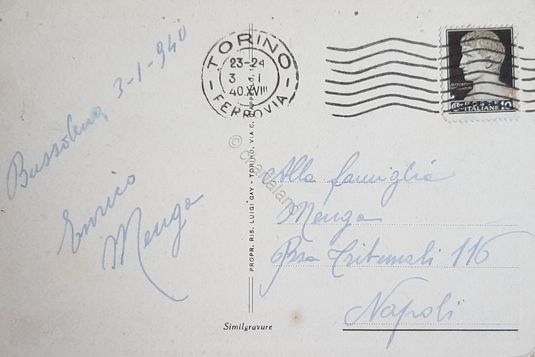 Cartolina Bussoleno - Palazzo Comunale e Chiesa Parrocchiale - 1940