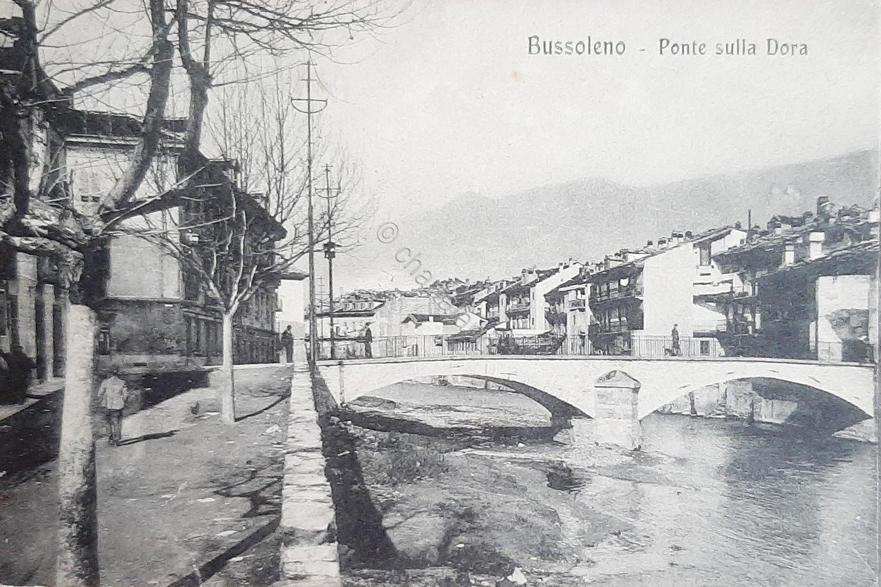 Cartolina Bussoleno - Ponte sulla Dora - 1924