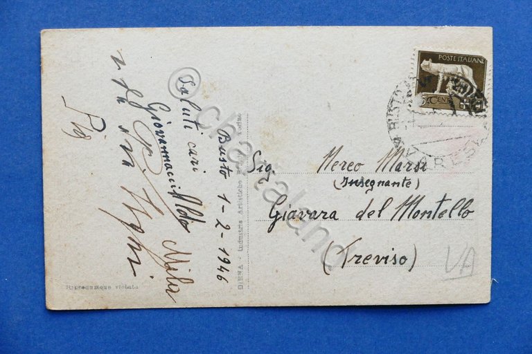 Cartolina Busto Arsizio - Via Goffredo Mameli - 1946