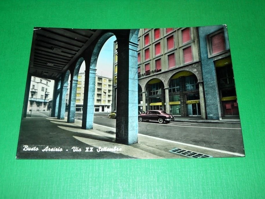 Cartolina Busto Arsizio - Via XX Settembre 1960.