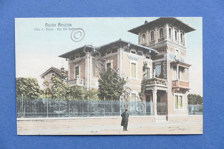 Cartolina Busto Arsizio - Villa E. Pozzi - Via XX …