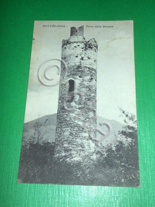 Cartolina Buttigliera Alta - Torre della Bicocca 1928