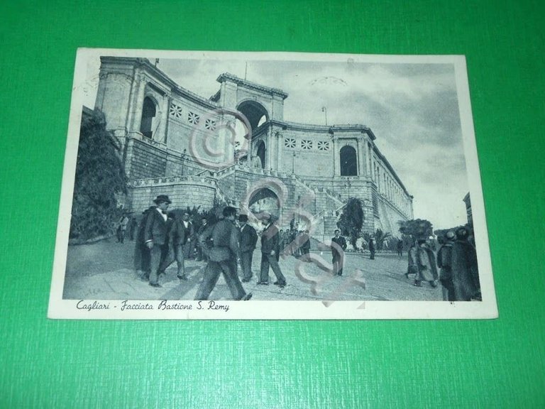 Cartolina Cagliari - Facciata Bastione S. Remy 1945 ca | Immagine Gallery 2
