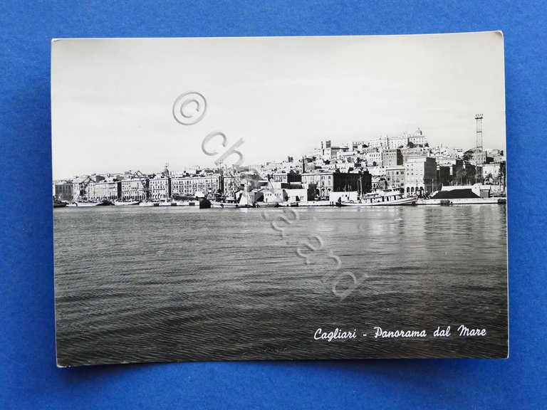 Cartolina Cagliari - Panorama dal mare - 1954