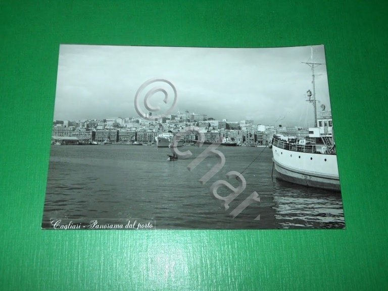 Cartolina Cagliari - Panorama dal porto 1960 ca.