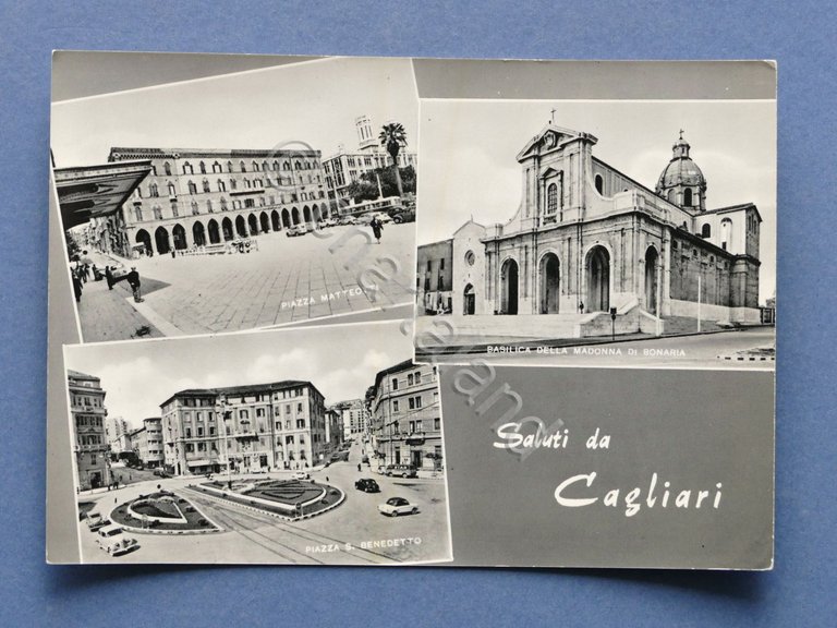 Cartolina Cagliari - Varie vedute - 1960