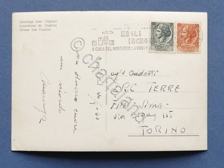 Cartolina Cagliari - Varie vedute - 1960