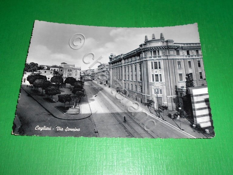 Cartolina Cagliari - Via Sonnino 1955 ca.