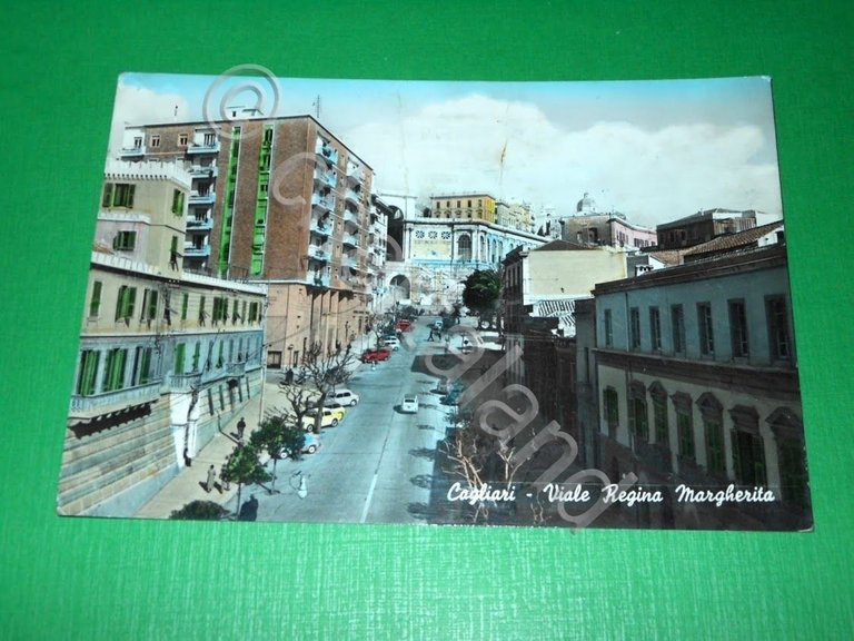 Cartolina Cagliari - Viale Regina Margherita 1961