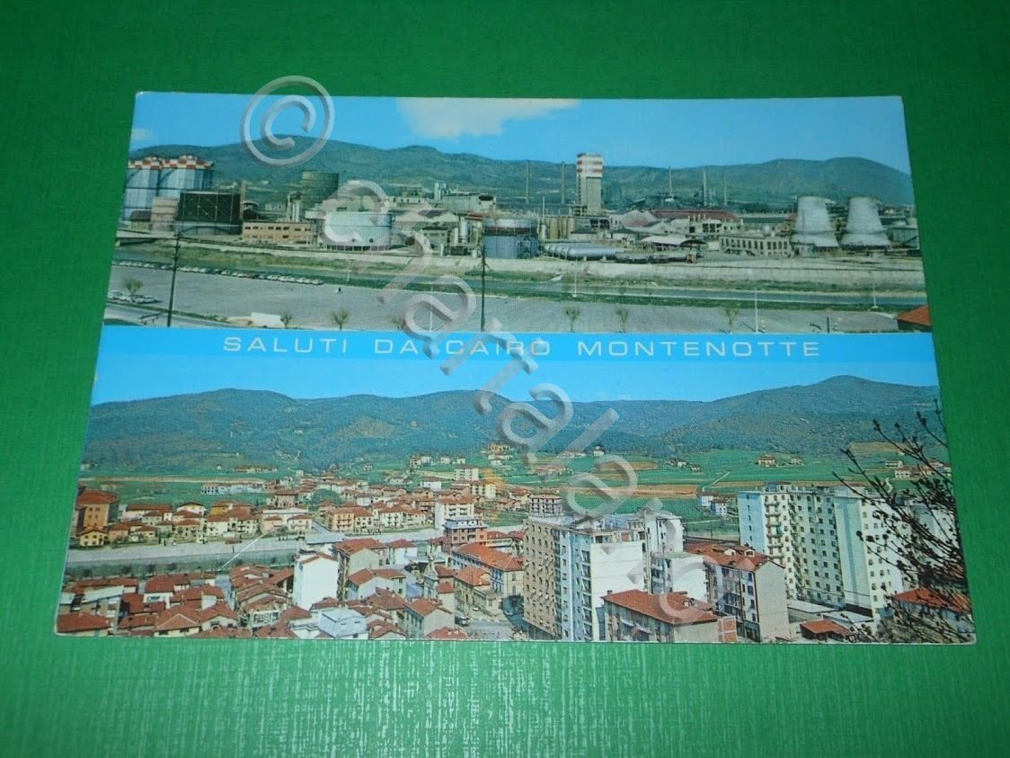 Cartolina Cairo Montenotte - Panorama e Stabilimenti Montecatini Edison 1970 …