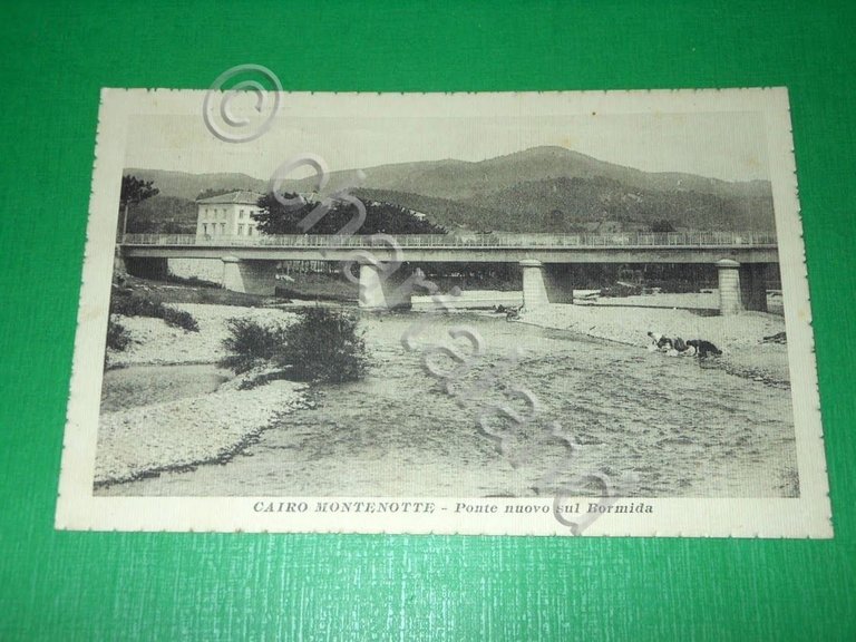 Cartolina Cairo Montenotte - Ponte nuovo sul Bormida 1917
