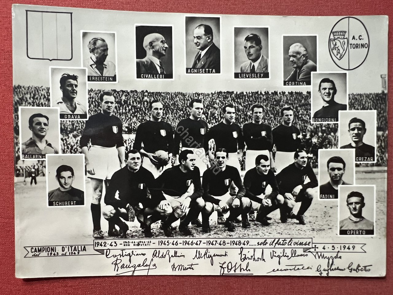 Cartolina Calcio - A. C. Torino - Campioni d'Italia dal … | Immagine principale