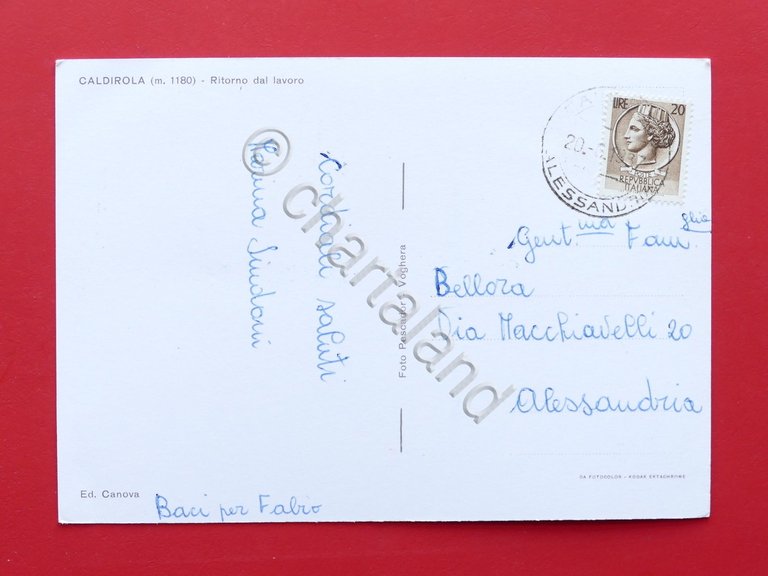 Cartolina Caldirola - Ritorno dal Lavoro - 1967