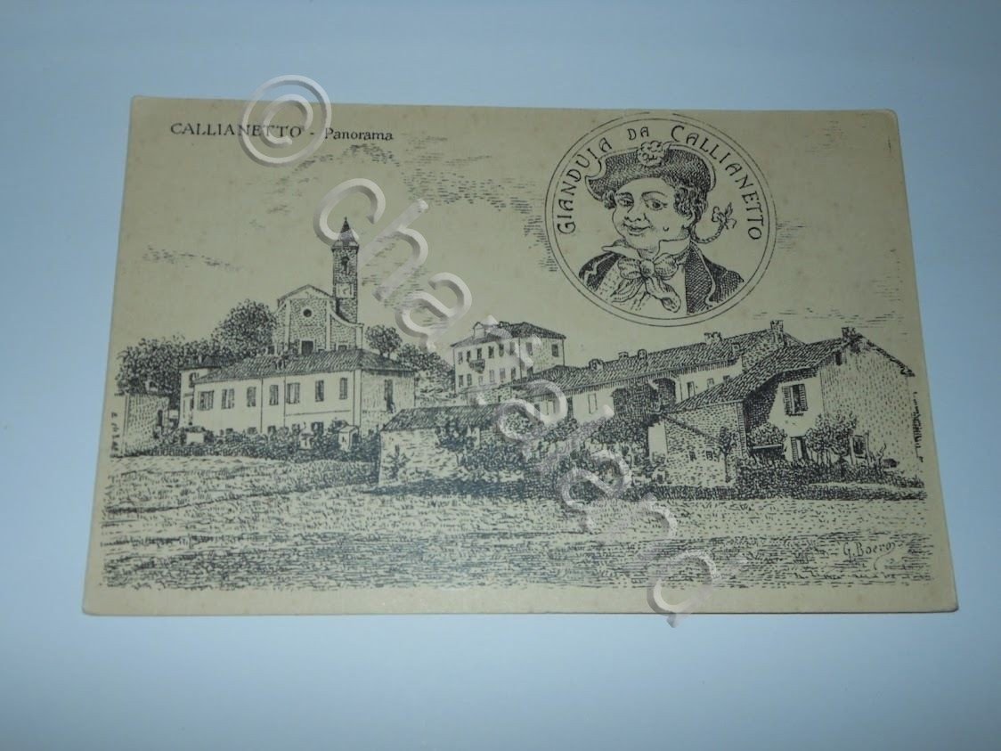 Cartolina Callianetto ( Asti ) - Panorama 1930 ca.