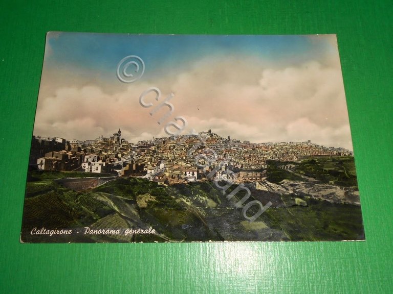Cartolina Caltagirone - Panorama generale 1954