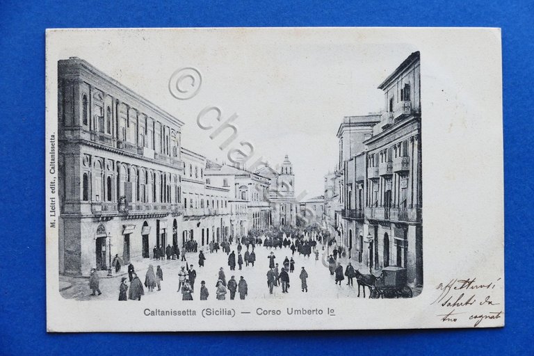 Cartolina Caltanisetta - Corso Umberto I - 1901 | Immagine Gallery 3
