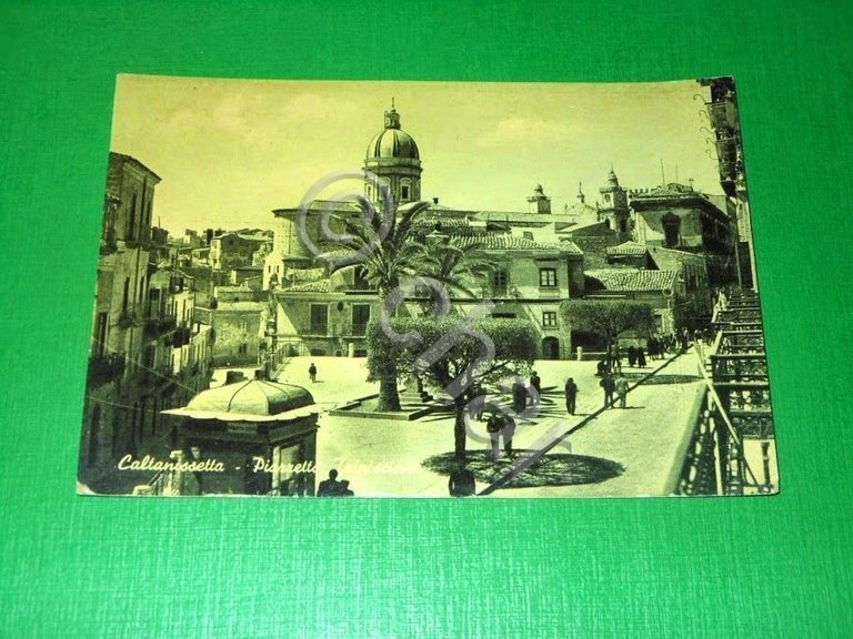 Cartolina Caltanissetta - Piazzetta Tripisciano - 1957
