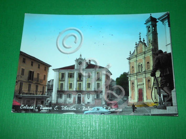 Cartolina Caluso ( Torino ) - Piazza C. Ubertini - …