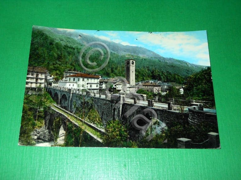 Cartolina Campiglia ( Biella ) Nuovo ponte sul Torrente Cervo …