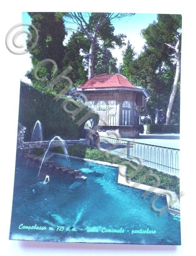 Cartolina Campobasso - Villa Comunale particolare 1960.