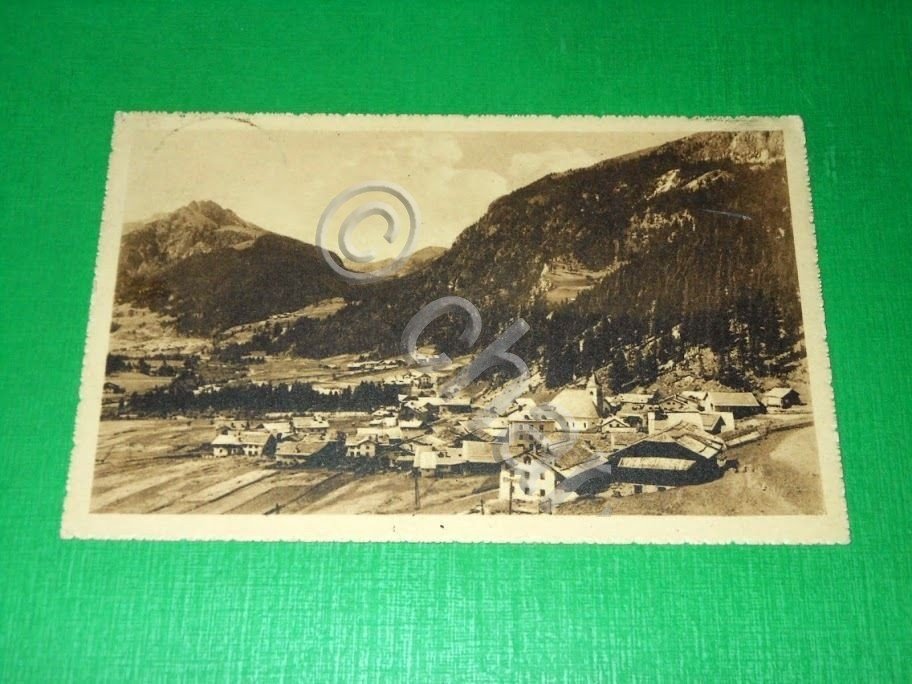 Cartolina Canazei - Panorama con Gries e Campitello 1928.
