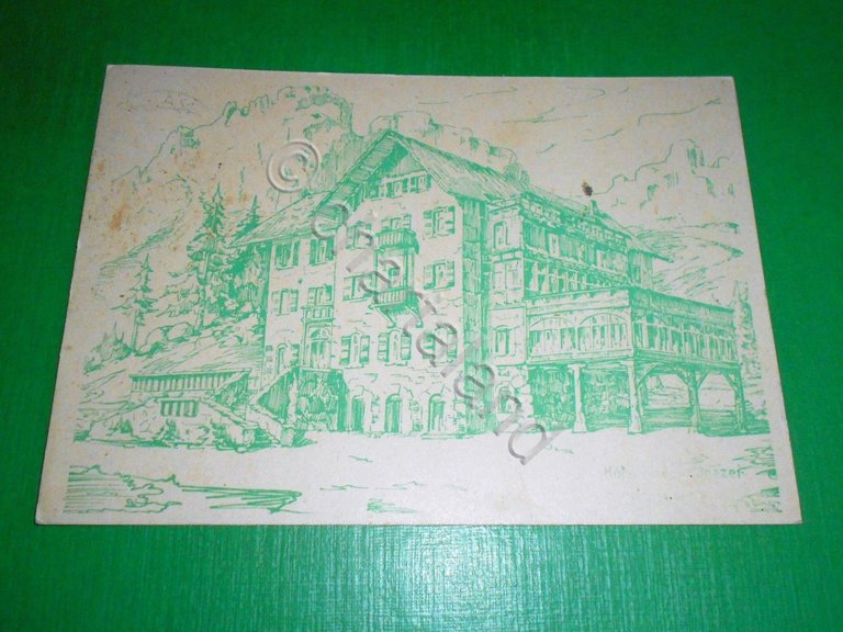 Cartolina Canazei ( Trento ) - Hotel Pordoi 1956