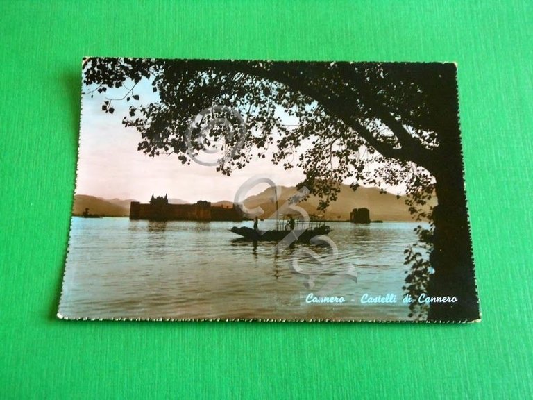 Cartolina Cannero - Castelli di Cannero 1950