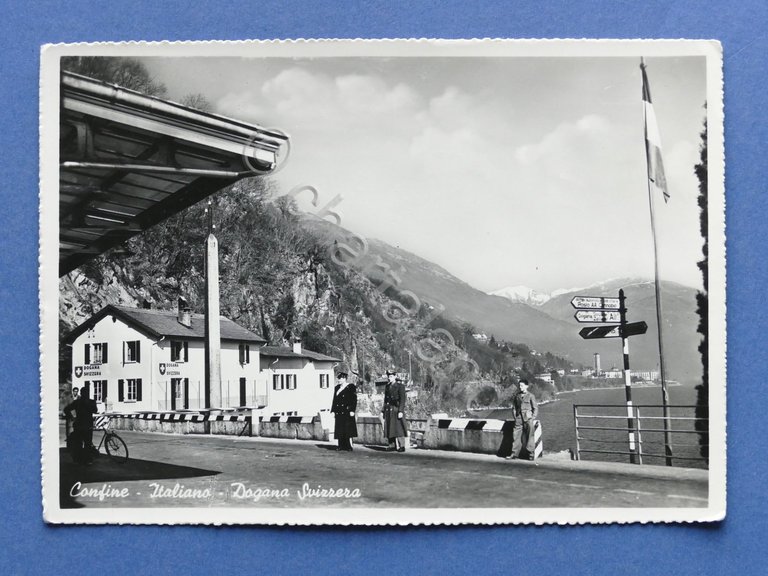 Cartolina Cannobio - Confine Italiano - Dogana Svizzera - 1952