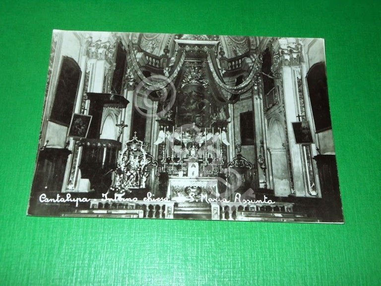 Cartolina Cantalupa - Interno Chiesa di S. Maria Assunta 1955 …