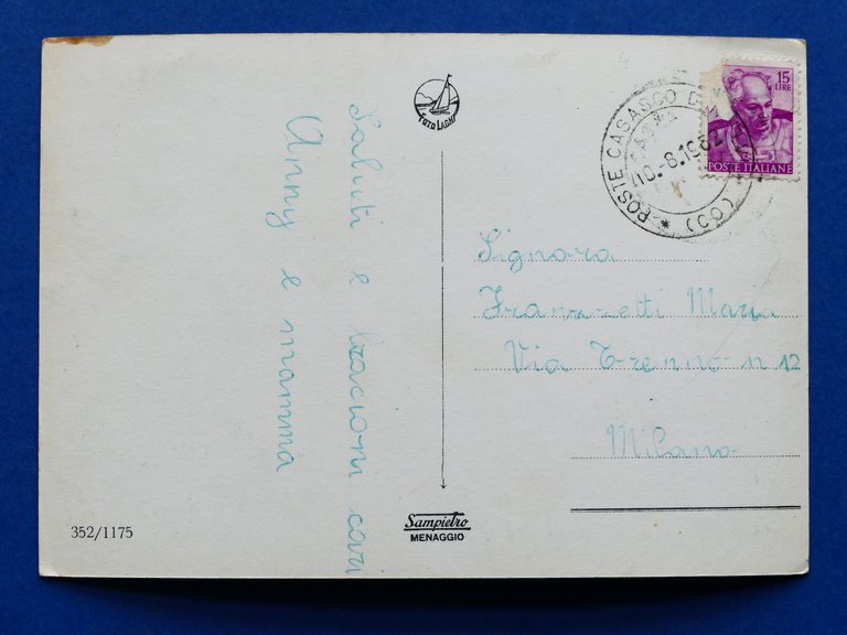 Cartolina Capanna G. Bruno - Intelvi - 1962.