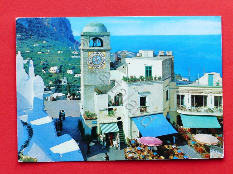 Cartolina Capri - La Piazza e il Campanile - 1979.