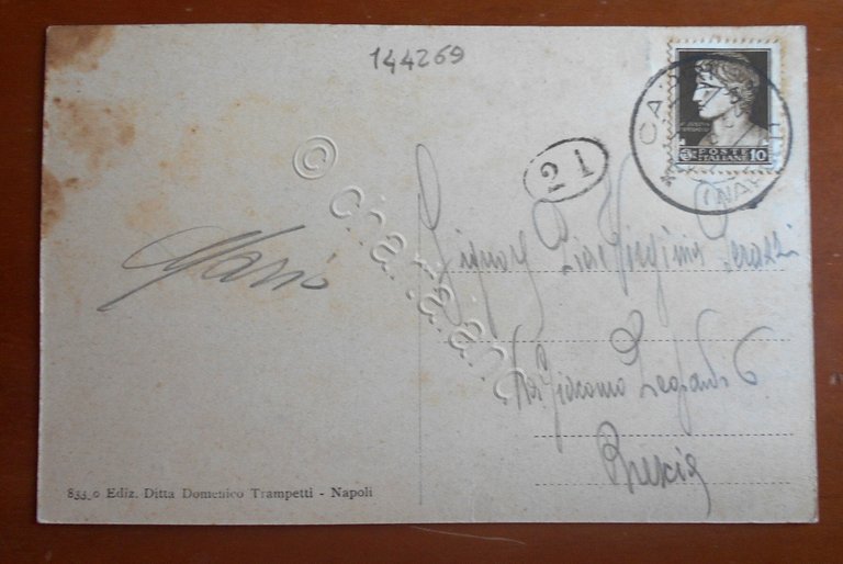 Cartolina Capri - Terrazza della funicolare con spadaro - 1934