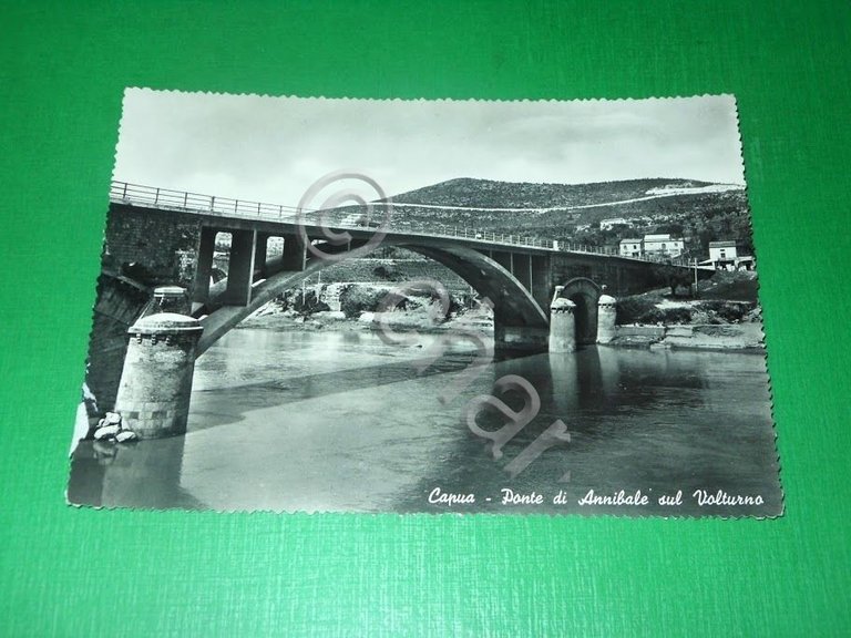 Cartolina Capua - Ponte di Annibale sul Volturno 1950 ca.