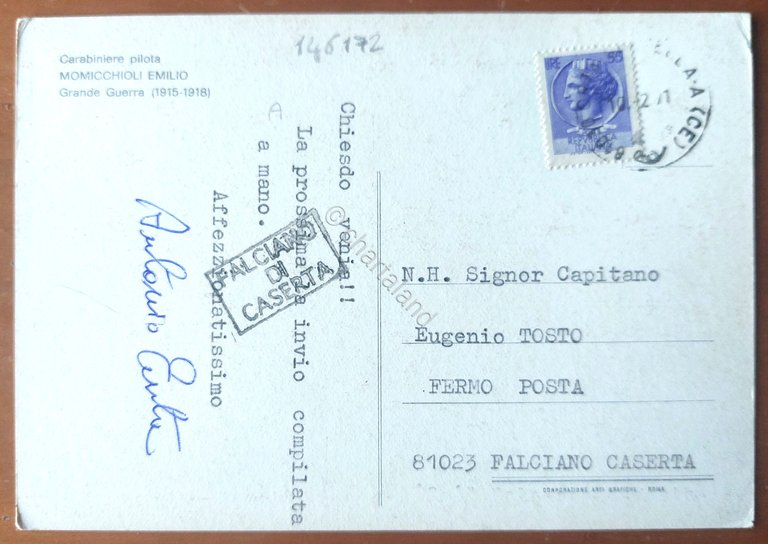Cartolina Carabiniere pilota Momicchioli Emilio - Grande Guerra - 1920 … | Immagine Gallery 2