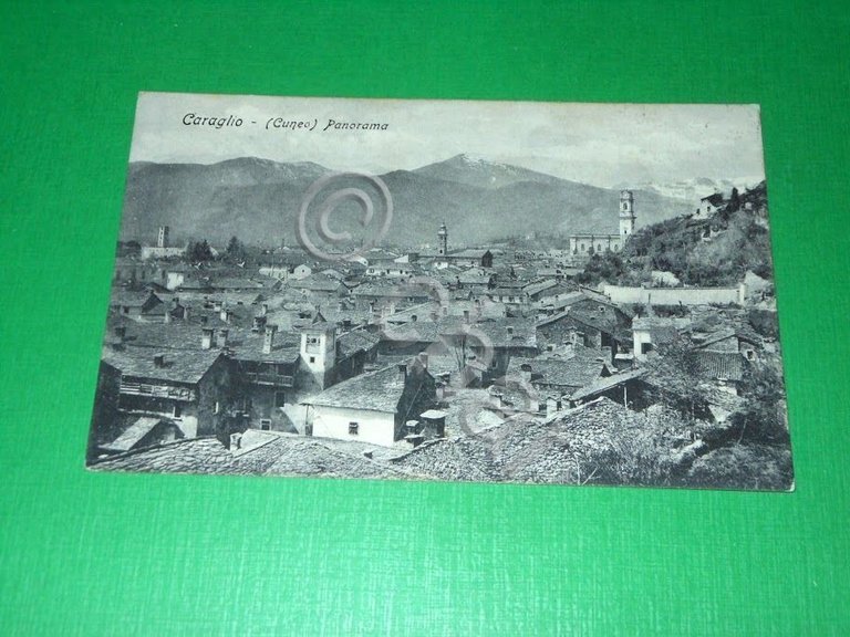 Cartolina Caraglio ( Cuneo ) - Panorama 1908