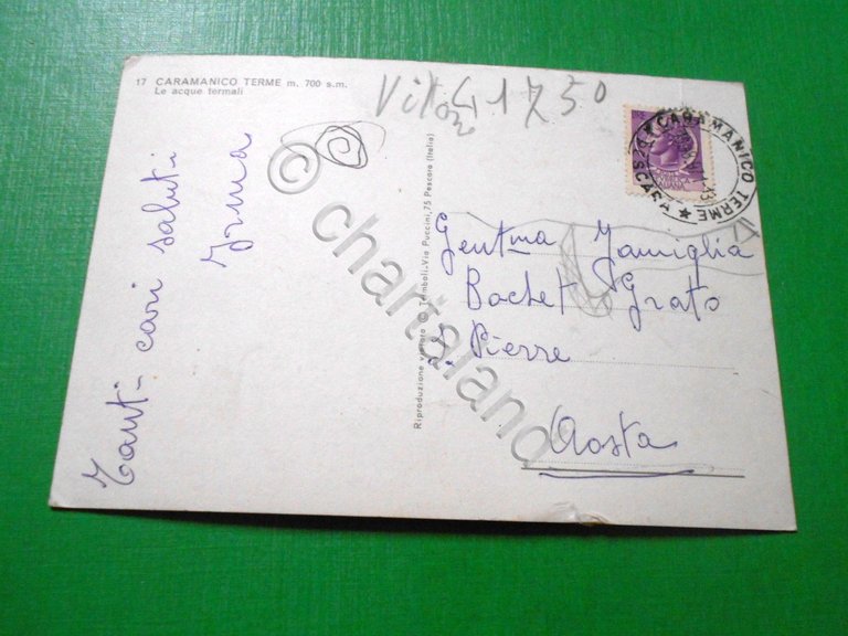 Cartolina Caramanico Terme - Le acque Termali 1971.