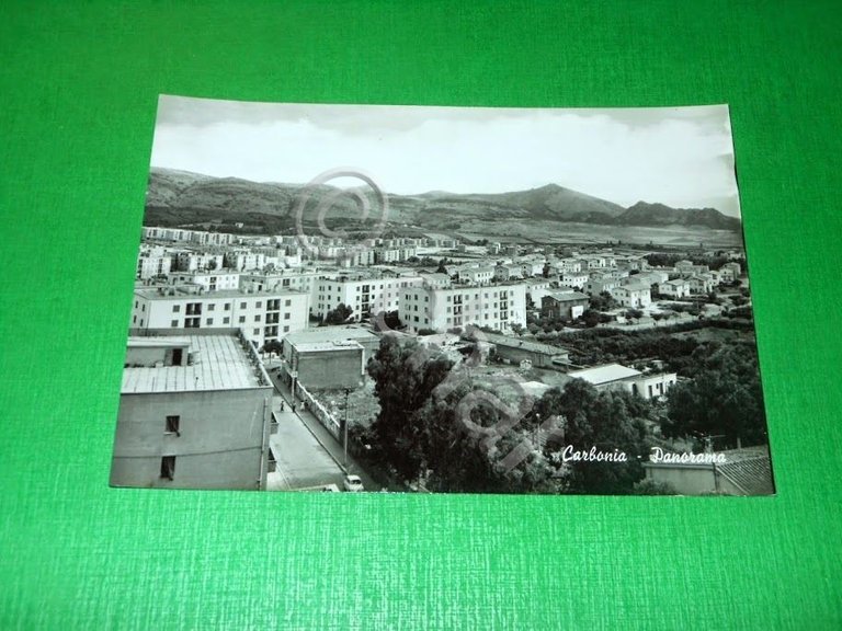 Cartolina Carbonia - Panorama 1960 ca #2