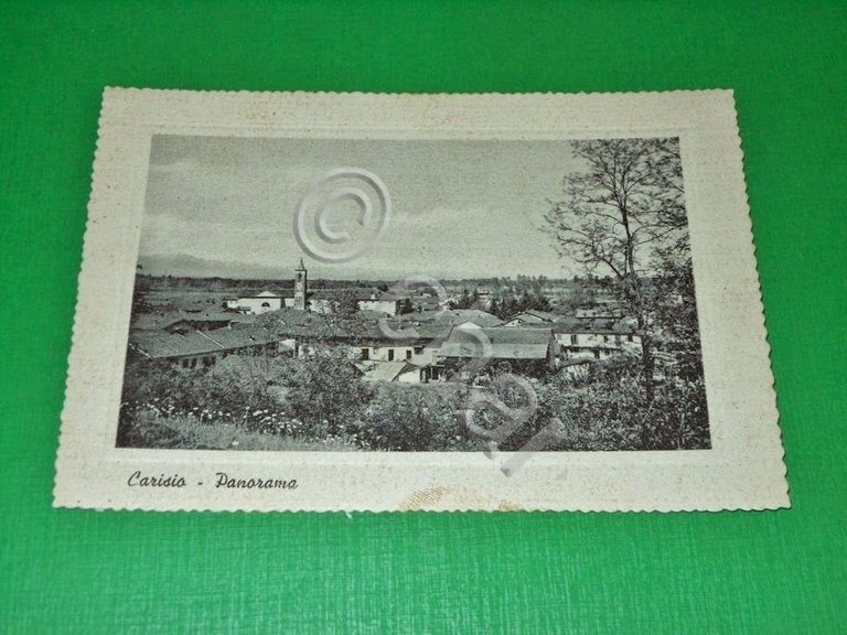 Cartolina Carisio ( Vercelli ) - Panorama 1950 ca