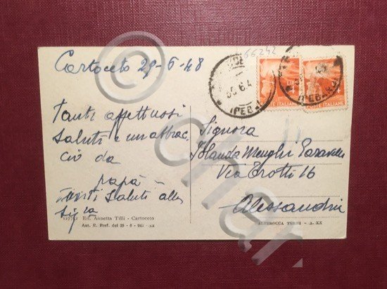 Cartolina Cartoceto - Pesaro - Panorama - 1948