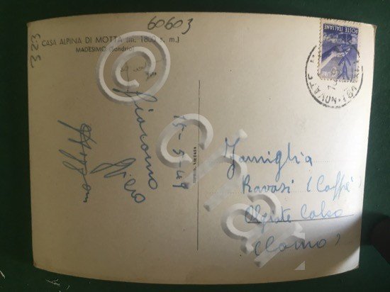 Cartolina Casa Alpina Di Motta - Madesimo - 1949