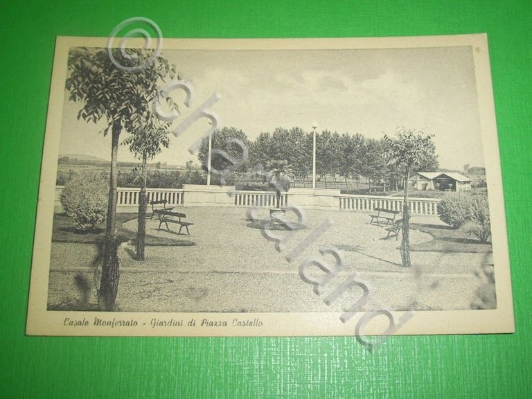 Cartolina Casale Monferrato - Giardini di Piazza Castello 1940 ca … | Immagine Gallery 2