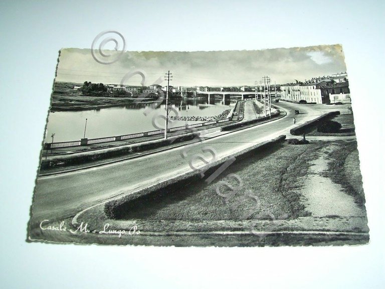 Cartolina Casale Monferrato - Lungo Po 1950.