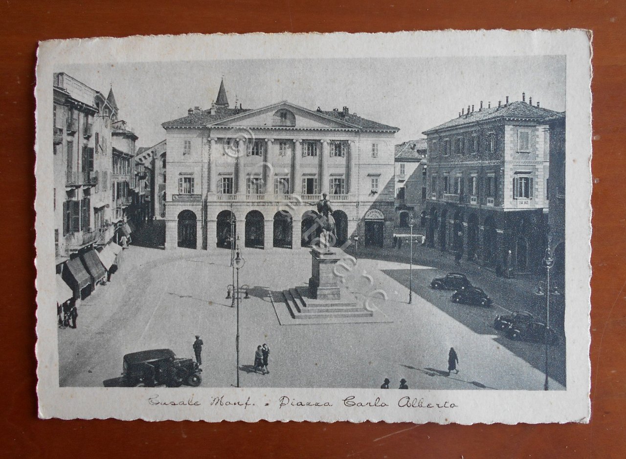 Cartolina Casale Monferrato - Piazza Carlo Alberto - 1942