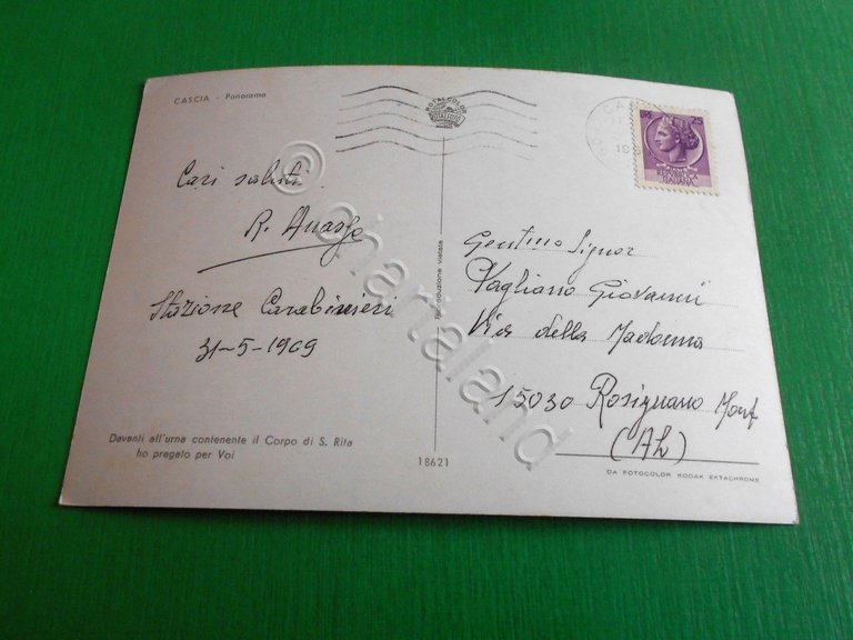 Cartolina Cascia ( Perugia ) - Panorama 1969